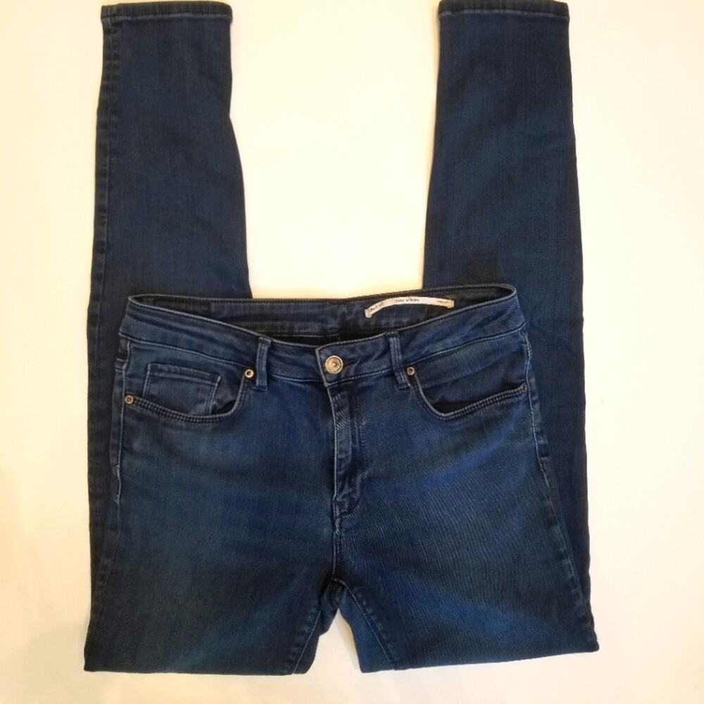 Zara Woman Mid Rise Stretch Slim Fit Jeans Cotton Spandex Stretch Women's Size 8